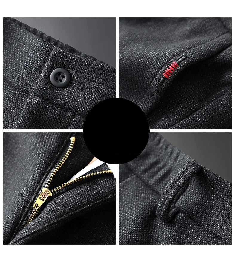 Heren Casual Broek van Geborstelde Stof