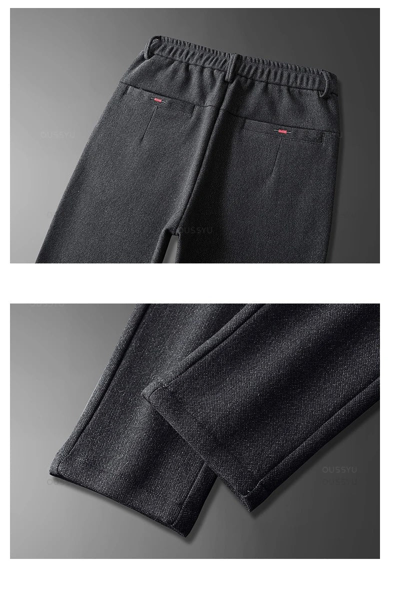 Heren Casual Broek van Geborstelde Stof
